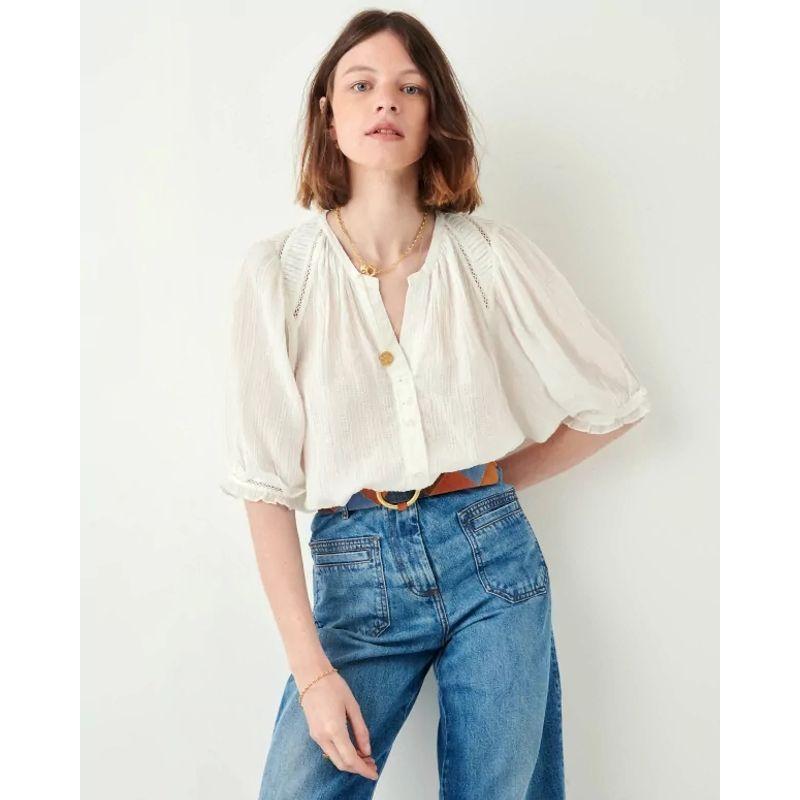 

RR & II Fashion Scandinavian French French Export Export Single Shirt Daily Single Shirt Women s Hollow Thin Big Brand White M