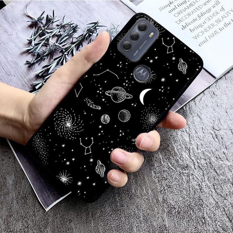 Moon Stars Space Astronaut Phone Case for Motorola Moto G22 G60 G52 G9 G7 Plus G8 Power G100 G Stylus G30 G10 GPure