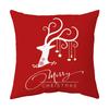 Federa Cuscino a Tema Natalizio Fondo Rosso Lino Corto Peluche Stampato Federa Cuscino Regalo Festivo