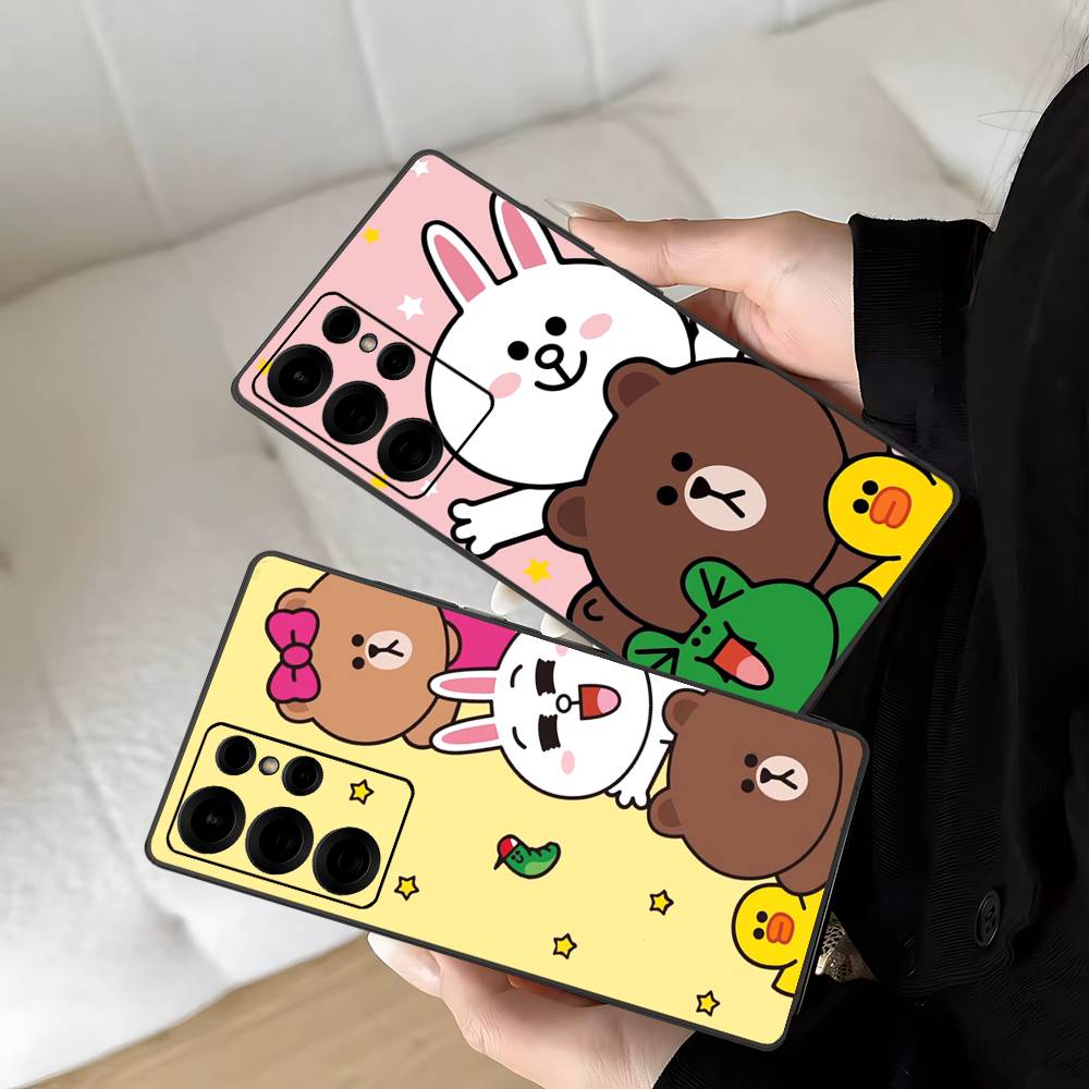 Cartoon Cute C-Cony B-Brown Phone Case For Samsung S 24 Fe 25 Ultra Plus 20 Lite 21 30 22 23 24 22 Ultra 5G Fundas