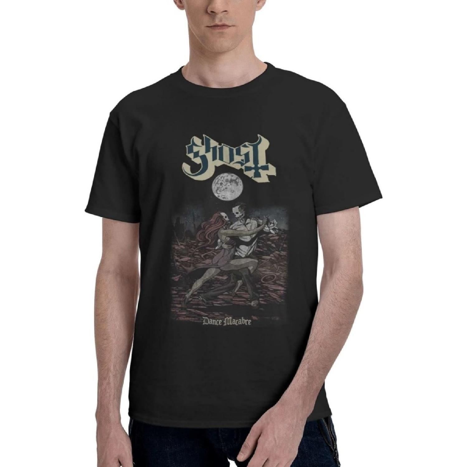 

BAZIGA Mens T-Shirt Ghost Moonlight Band Short Sleeve Tee Cotton Jersey Tee Undershirts XXXXXL різнокольоровий