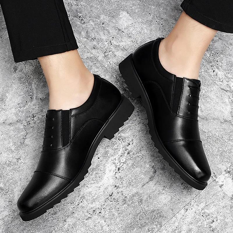 Men Leather Shoes Office Mens Dress Shoes Quality Man Oxford Shoes British Style Business Work Footwear New