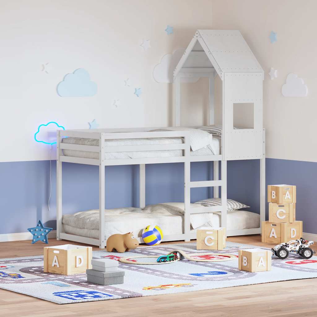 Children S Bed Canopy White 55 X 99 X 139.5 Cm Solid Pine Wood