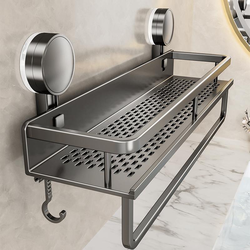 Suction cup storage rack bathroom wall mounted non perforated wall mounted bathroom storage basket toilet washbasin