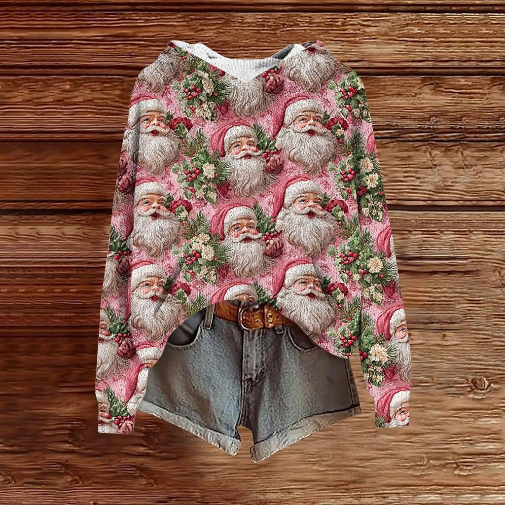 Sweatshirts For Women Knit Sweater Cute Shirt Fall Pullover Hooded Sweatshirt