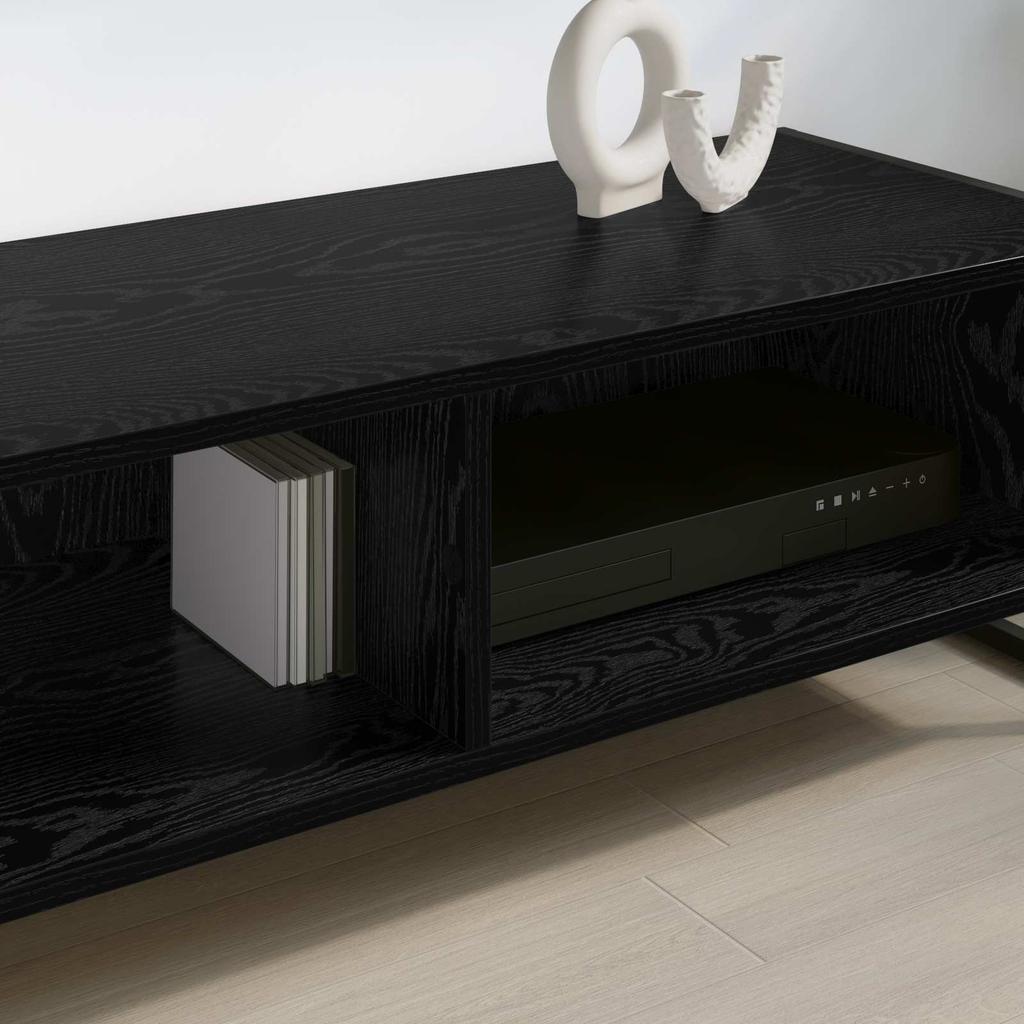 TV Stand 100 x 36.5 x 30.5 cm Black Oak Effect