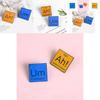 Unique Cartoon Elemental Alphabet Brooch Creative Geometric Style For Men And Women