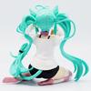 Anime Figure Girl Hatsune Miku Sitting Sexy Short Sleeved Pajamas Cat Ear Figurines Desktop Decoration Doll Collection Model Toy