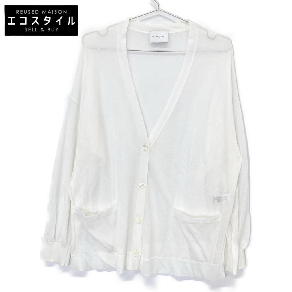 UNITED ARROWS 1528-136-0269 White C/NY Sheer Cardigan tops Not written whiteUsed
