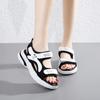 Taoffen Sommerliche Freizeitsandalen für Damen Atmungsaktive Canvas Klettverschluss Zehenfrei Sandalen Leicht Weich Pendeln Dicke Sohle Damenschuhe