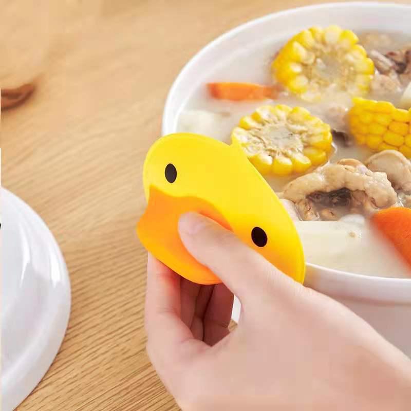 Silicone Duck Pot Holder: Heat-Resistant Microwave-Safe, Anti-Scald Insulation for Hot Bowls