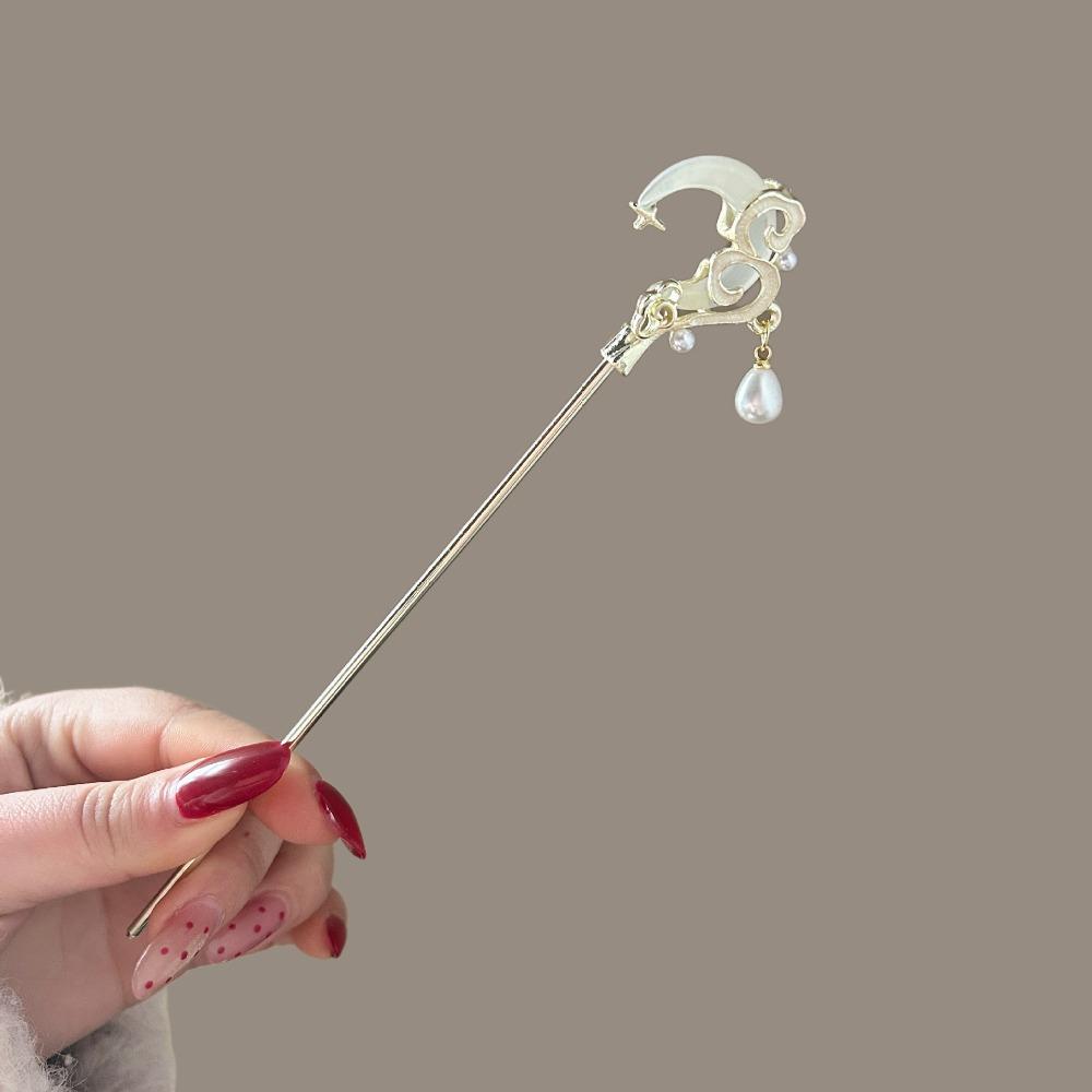 Moonlight Stone Moon Hair Stick New Chinese Style Hair Accessories For Woman Girl