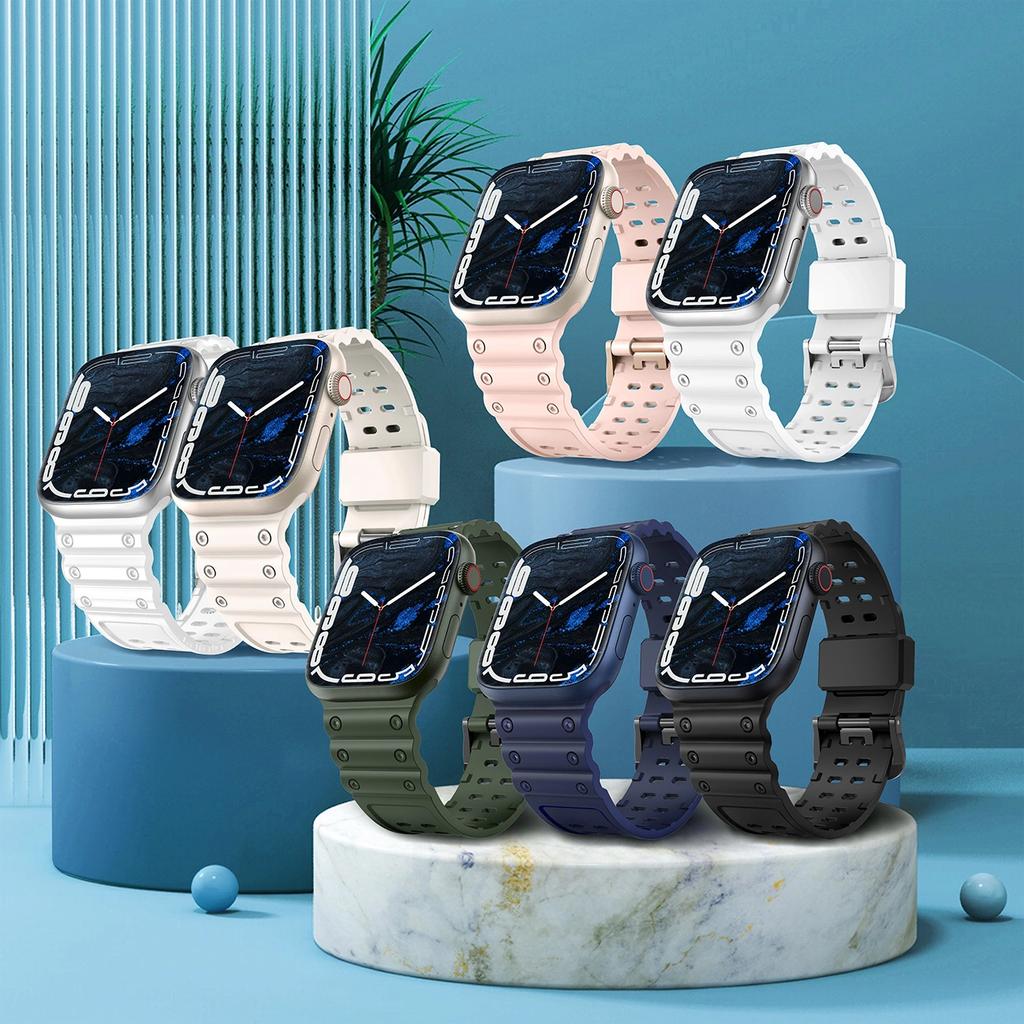 Strap Triple Protection Apple Watch Se Strap, 8, 7, 6, 5, 4, 3, 2, 1 (41, 40, 38 Mm) Band Bracelet White