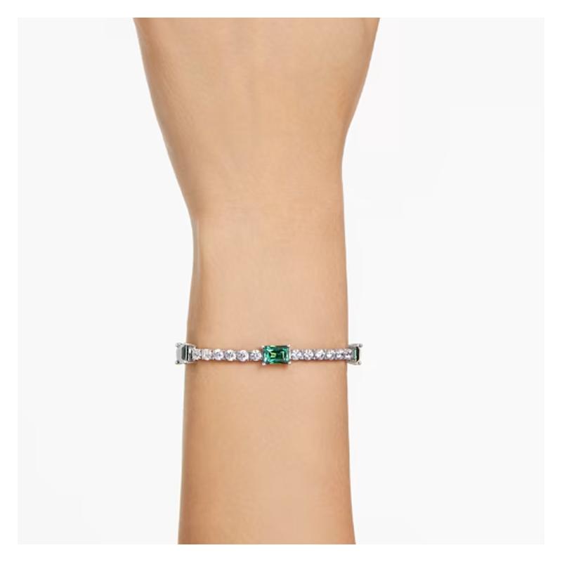 Swarovski Solid Color Inlaid Bracelet Women's Silver 5666422