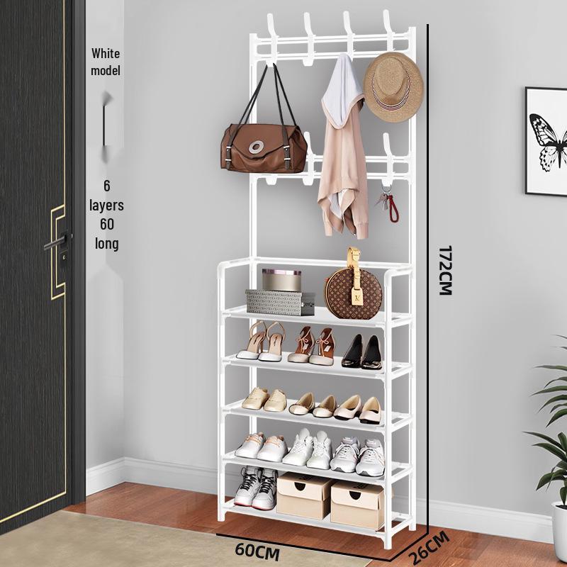 Moderner multifunktionaler Metall-Schuh- und Garderobenständer: Stand-Aufbewahrung, schlicht, minimalistisch für Schuhe und Kleidung