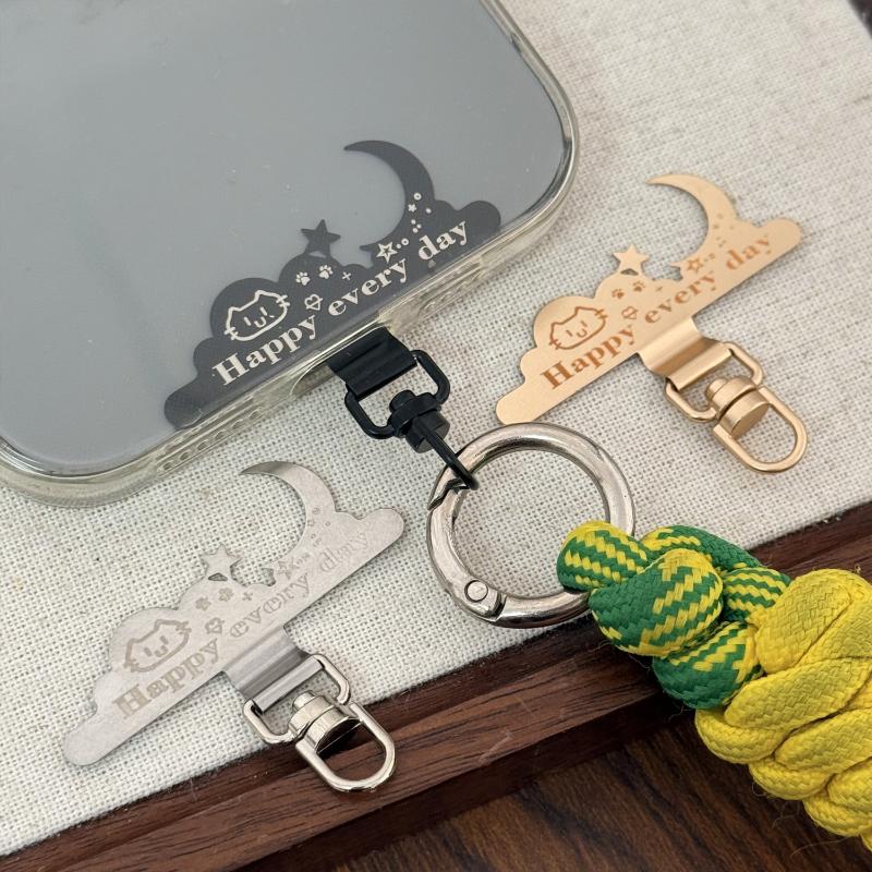 Ultra Thin Phone Lanyard Patch Stainless Steel 360 Rotation Phone Case Tab Clasp Anti Lost Strap Connector For Mobile Phone
