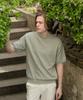 SELITIO Men'S Basic Round Half Knit Olive