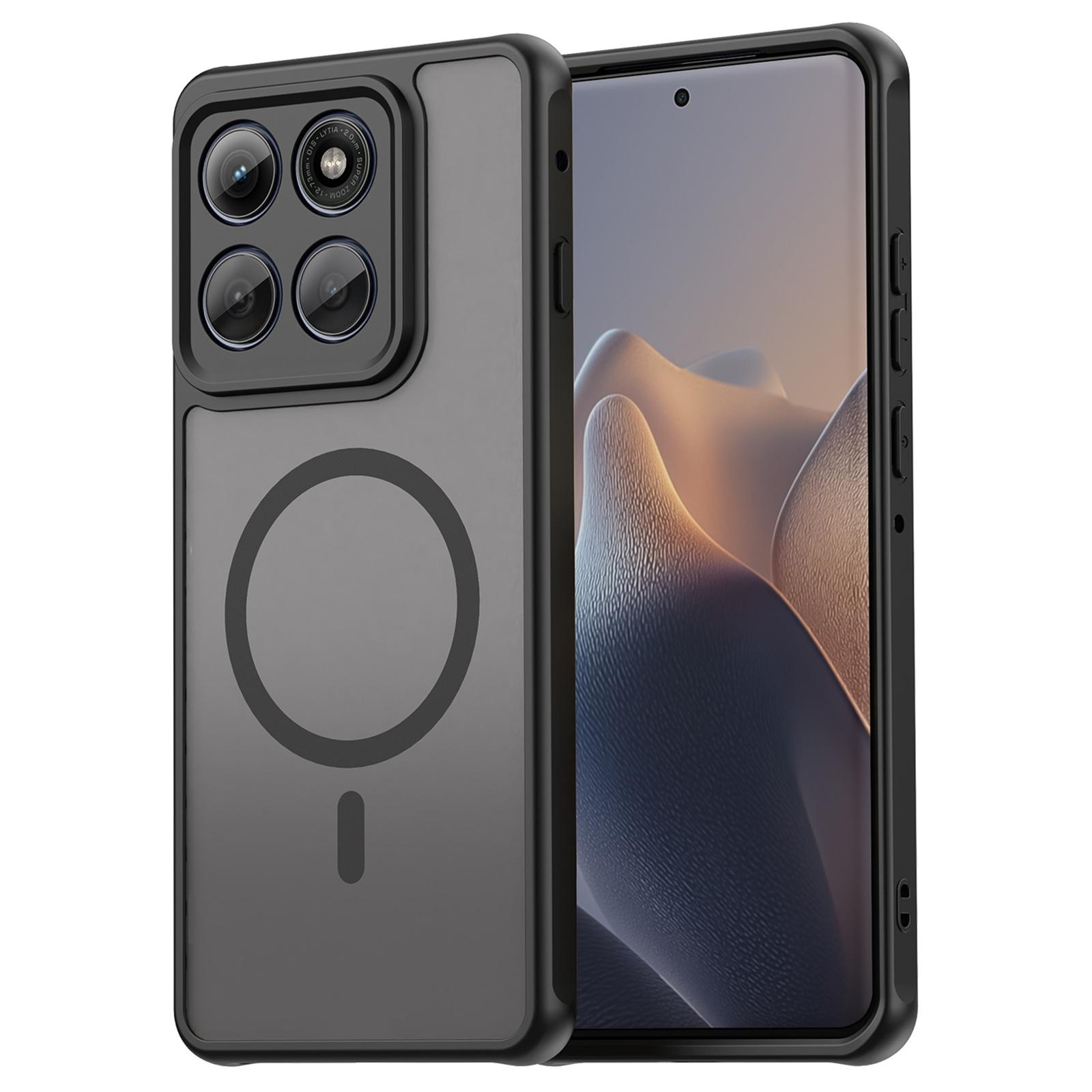 

Чехол для Motorola Edge 60 Pro 5G, совместимый с MagSafe, противоударный, из ПК+ТПУ Black