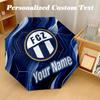 8 Rib Auto Folding Umbrella FC Zürich Print Custom Name Text Portable Rain Gear