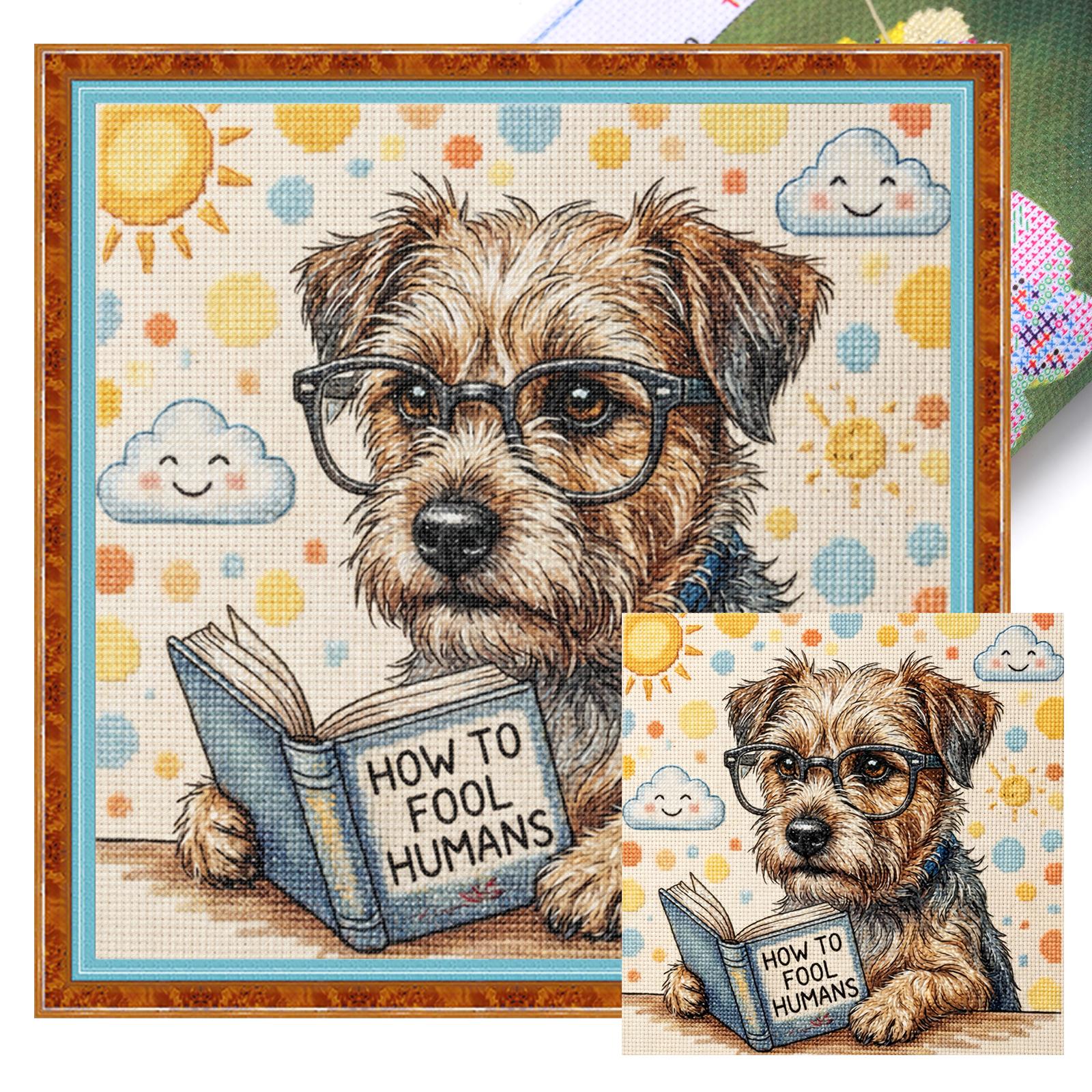 Dog Full 11CT DIY Stamped Cross Stitch Kits Cross Stitch Art and Crafts Kits for Beginners Adults Gift Home Wall Decor