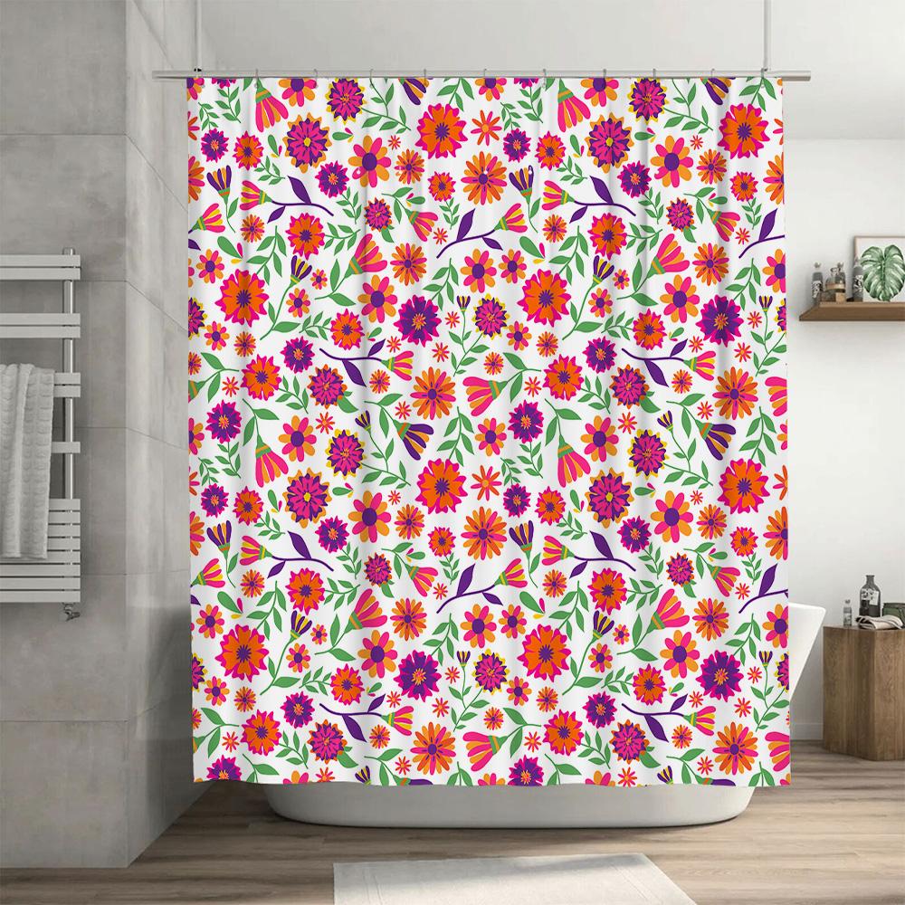 Floral Printed Shower Curtains Waterproof Bathroom Decor For Home Decoration Wall Art Modern Design