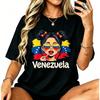 Messy Bun Girl Venezuela Pride Latina Venezuelan Women Girls Cotton T-shirt