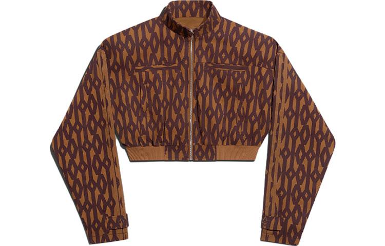 Adidas Ivy Park Crop Monogram Track Jacket Wild Brown/Night Red HB8423 44