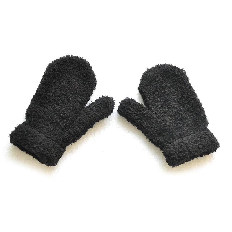 Warm Plush Thick Warm Baby Gloves Winter Plus Velvet Mittens Children Kid Coral Fleece Full Finger Gloves For 1-4Y Kids Gloves