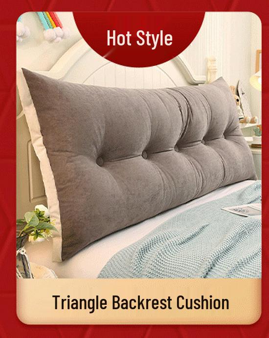 Triangle Large Backrest Lumbar Support Cushion - Solid Color Sofa & Bed Pillow