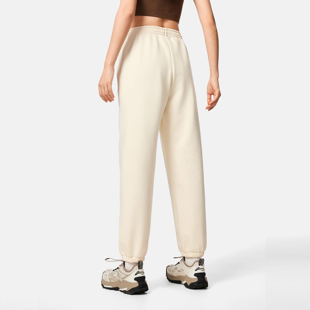 Li Ning Fitness Series Simple Training Anti-Static Antibacterial Far Infrared Thickened Warm Casual Knitted Sports Pants Women Pants AKLVC22-1