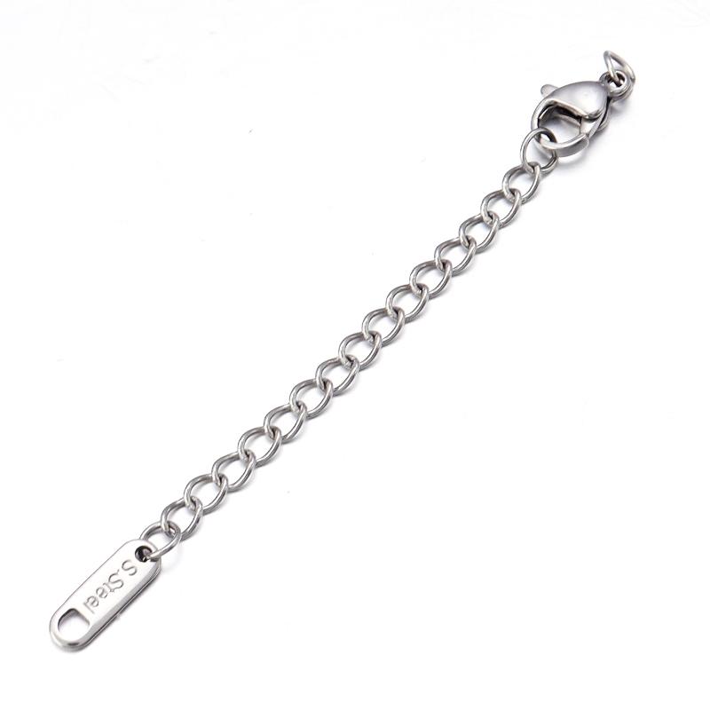 10pcs/lot Stainless Steel Extension Chains Link Jump Rings Lobster Clasps Connectors For Bracelets Necklace DIY Jewelry Making