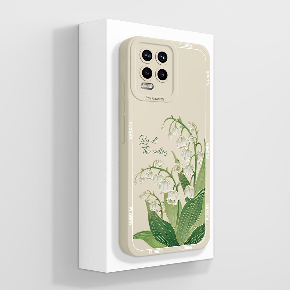 For Realme 8 Pro 8i 8S Phone Case Cute Flower Patterns Soft Liquid Silicone Full Coverage Cover For Realme 8Pro Anti Drop Shell