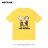 Snoopy Tshirt Charlie Brown Coshort Sleeve Anime Cartoon Men and Women 100 Cotton Loose Street Fashion Brand Short Sleeve