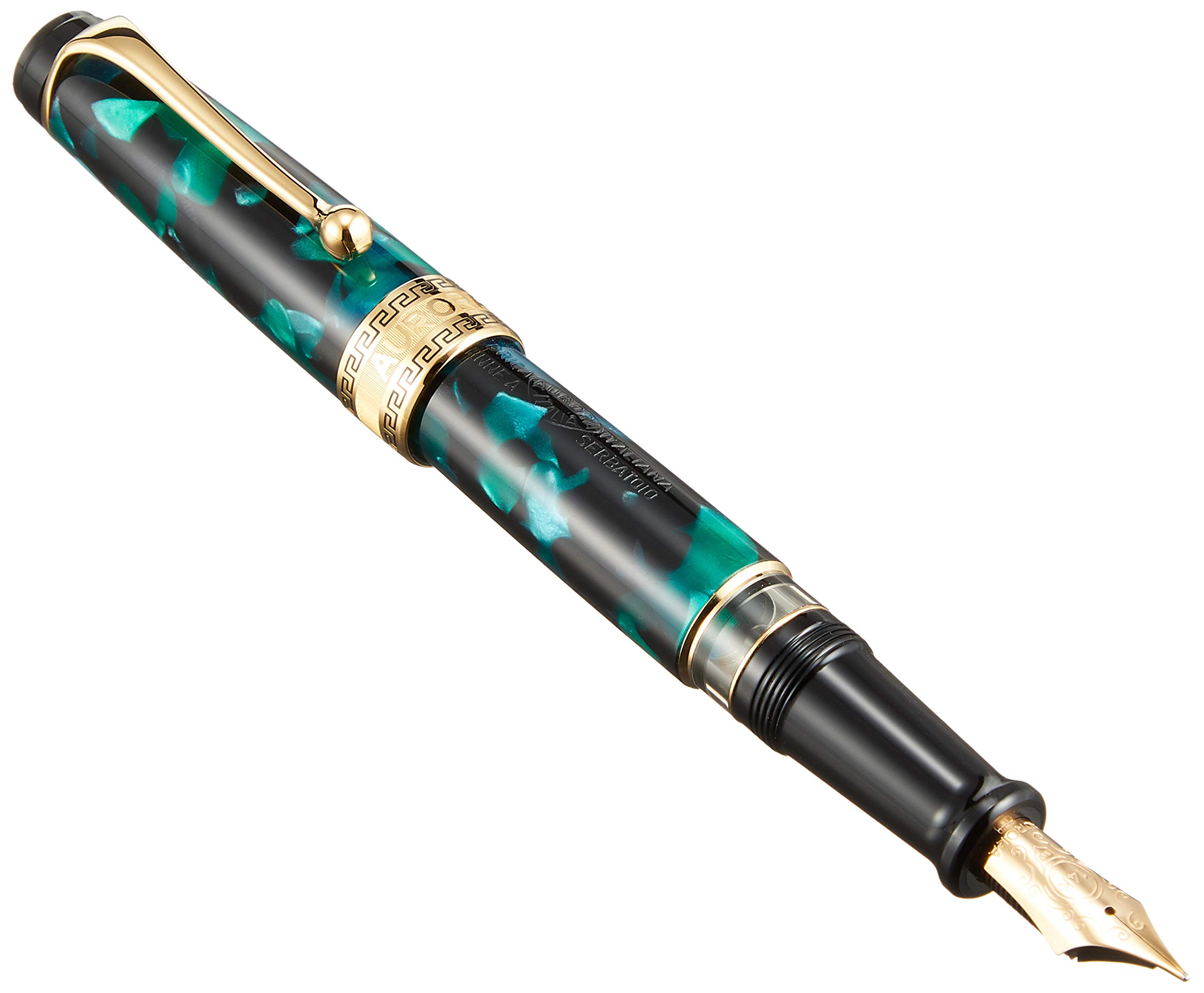

AURORA Optima Fountain Medium Officially Imported 996-VM Pen, Nib, Green, Piping,