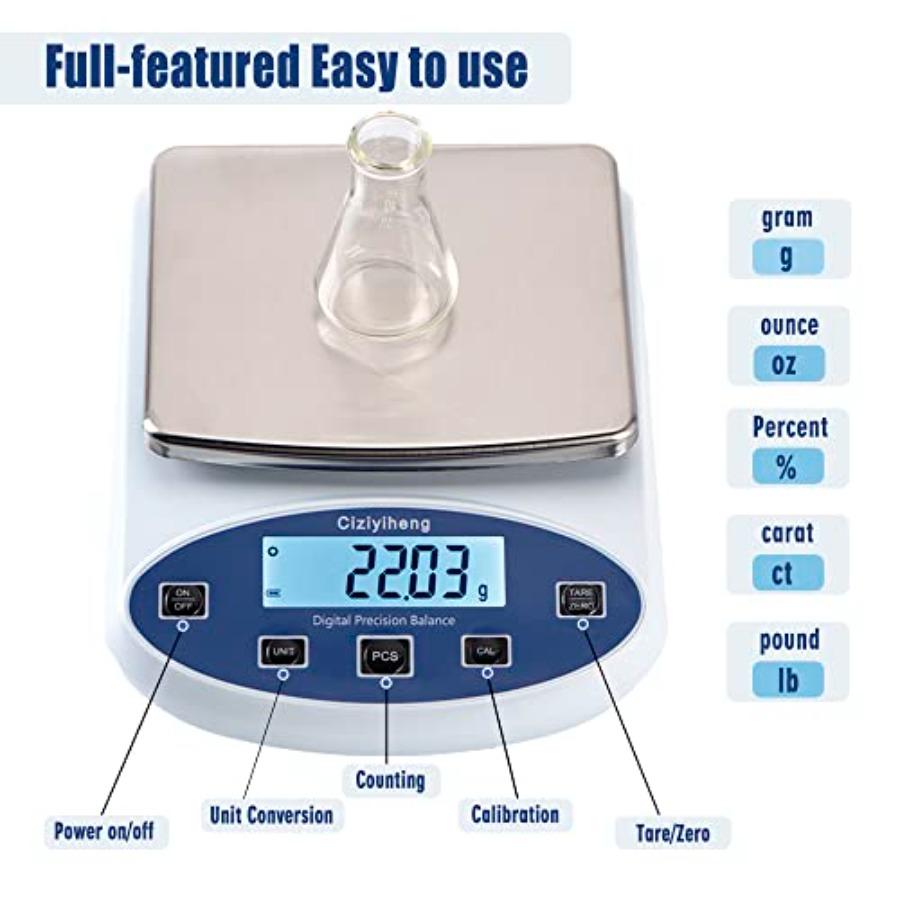 Lab Scale Balance Electronic Scales 5000g0.01g high Precision Laboratory Digital Analytical Balance Gram Scale 0.01g Accuracy D