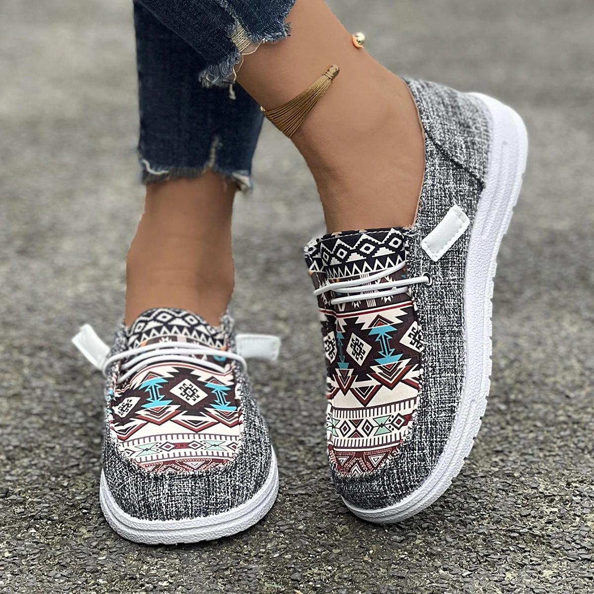 

Модные женские парусиновые туфли с одной ногой и цветовым рисунком, легкие и удобные 42