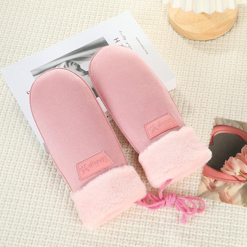 Winter Suede Windproof Mittens - Velvet Lined, Thick and Warm