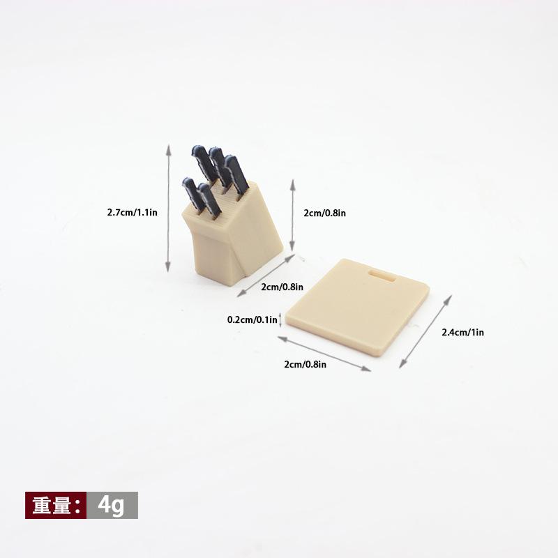 Dollhouse Doll House Accessories 1:12 Mini Cutter Model Mini Knife Seat Model Cutting Board Model