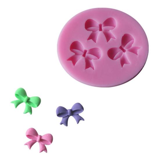 Pink Silicone Bowknot Cake Mold Decorating Baking Chocolate Fondant Mould Tool