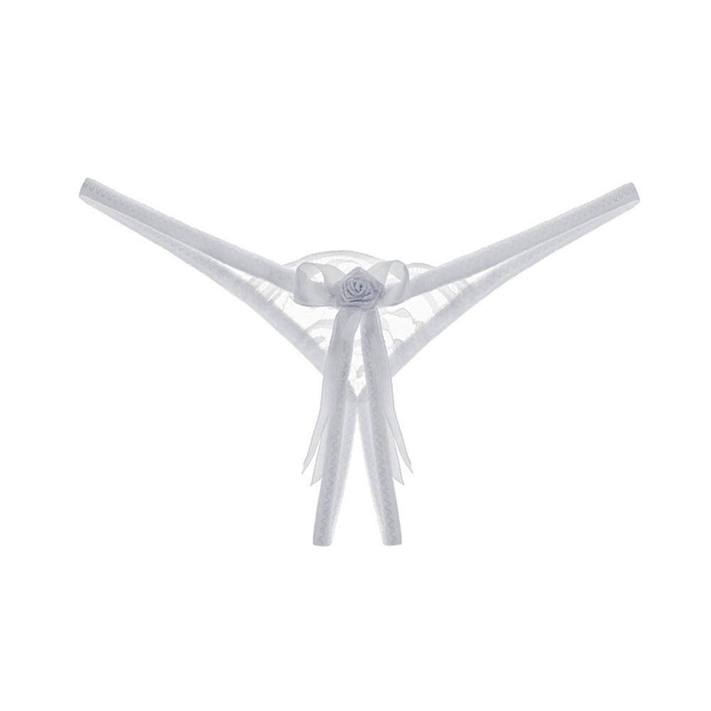 G-String Crotchless Sexy Women Low Underwear Bow Lace  Elastic