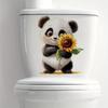 Cute Cartoon Panda Sunflower Toilet Wall Sticker Self-Adhesive Waterproof Removable Bathroom Home Decor Art