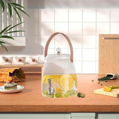 Getränkespender Kaltwasserkessel mit Wasserhahn, tragbarer Griff Limonadensaft Wasserkrug