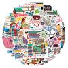 10/50Pcs Reading Book Stickers Inspiring Study Hard Stickers Creative Graffiti Stickers for DIY Luggage Laptop Skateboard Motorcycle Bicycle Stickers
