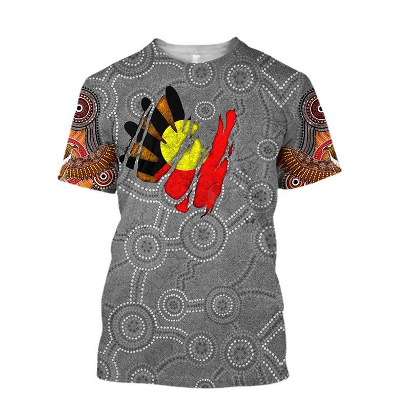 Retro Ethnic 3D Printed T-shirt Round Neck Men's Casual Top T-shirt