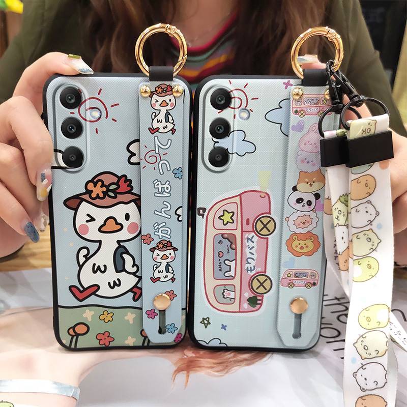 Fashion Design Dirt-resistant Phone Case For Samsung Galaxy M56 5G/SM-M566B Wristband Back Cover Soft case Lanyard Cute