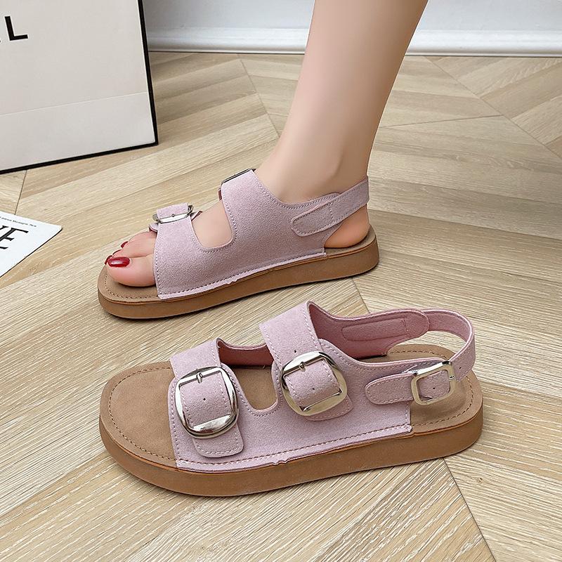 Platform sandals women's summer wear 2025 new beach shoes versatile one-word shoes fashion sandals