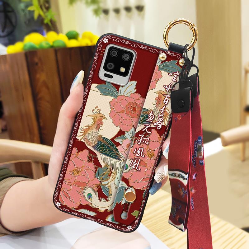 Silicone For Mom Phone Case For Sharp Aquos Zero6/Aquos Air Waterproof Dirt-resistant Kickstand Anti-dust Wristband Ring