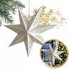 Large White Paper Christmas Star Openwork 35 Cm 3D Stained Glass Wg02
