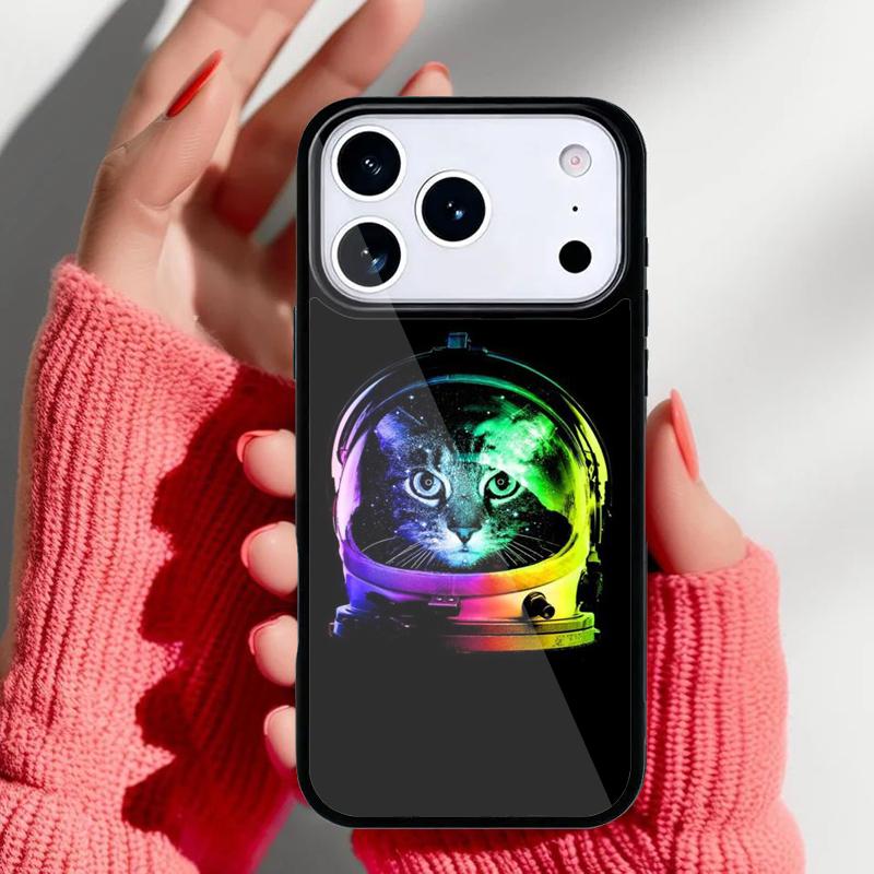 Coque de téléphone Space Kitty Cat Adventures pour iPhone 17 Air 16e 15 14 13 Pro Max Coque Arrière pour 12 11 Pro Coque