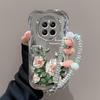 Suitable for Huawei Pura70pro Mobile Phone Case Vivos18 Crystal Flower Chain Oppo Electroplated Silver Millet 14 Women